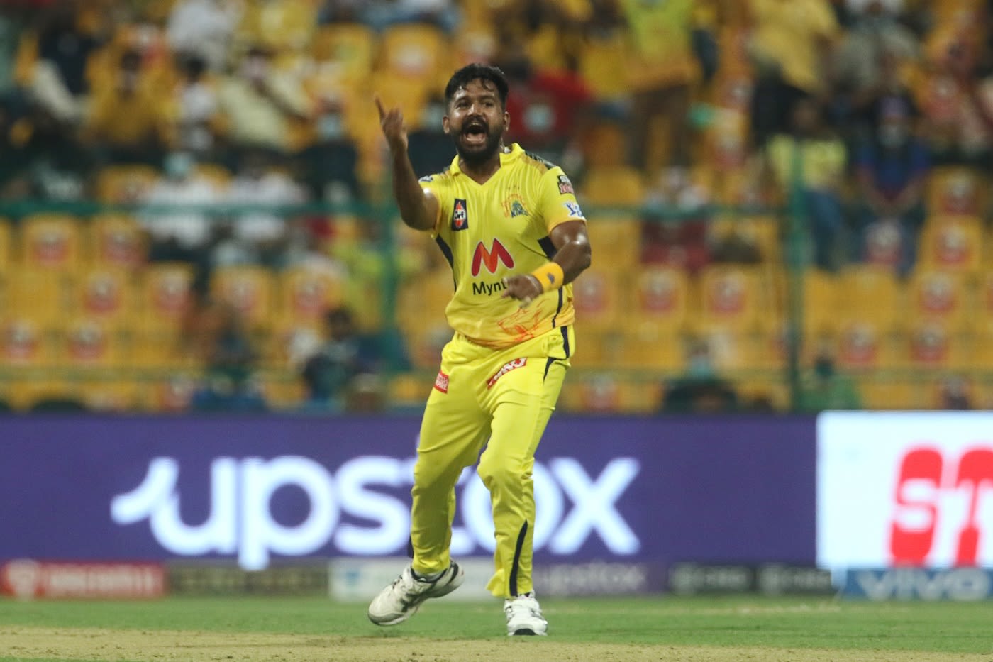 KM Asif is pumped after striking with his first ball