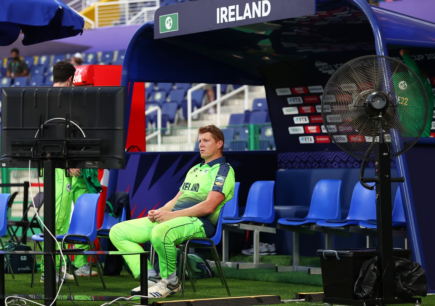 Kevin O'Brien waits for the game to start
