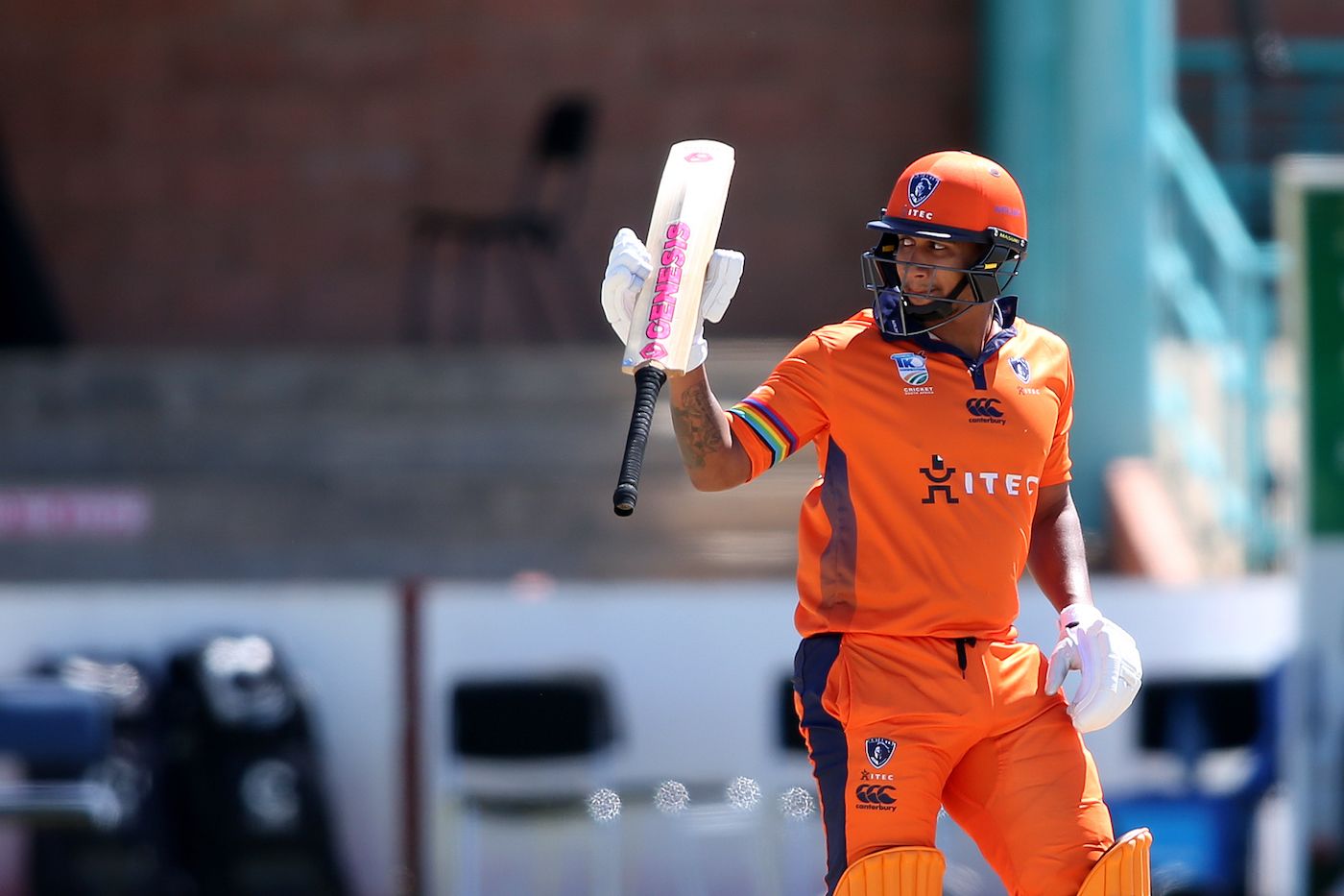 Patrick Kruger brings up his half-century