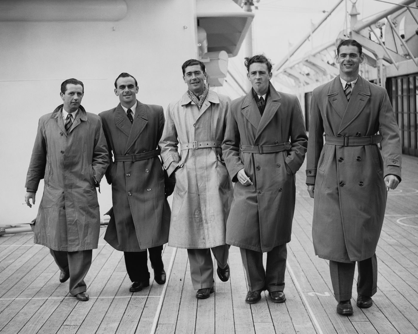 The MCC Cricket team arrives back at Tilbury on the 'Chusan', after a five-and-a-half month tour of India, Pakistan and Ceylon