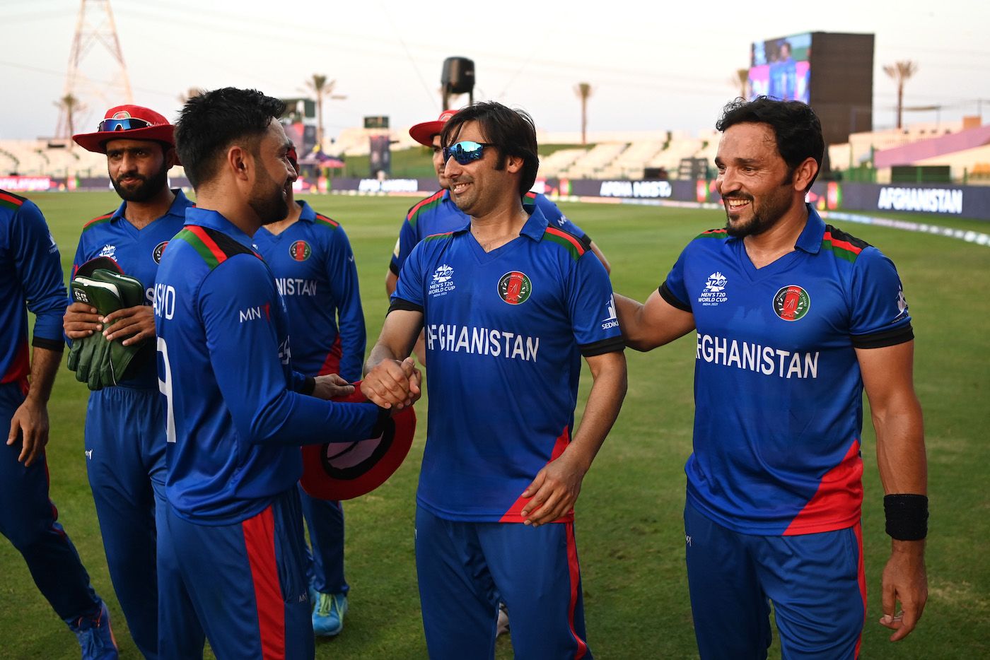 Rashid Khan and team-mates bid goodbye to Asghar Afghan