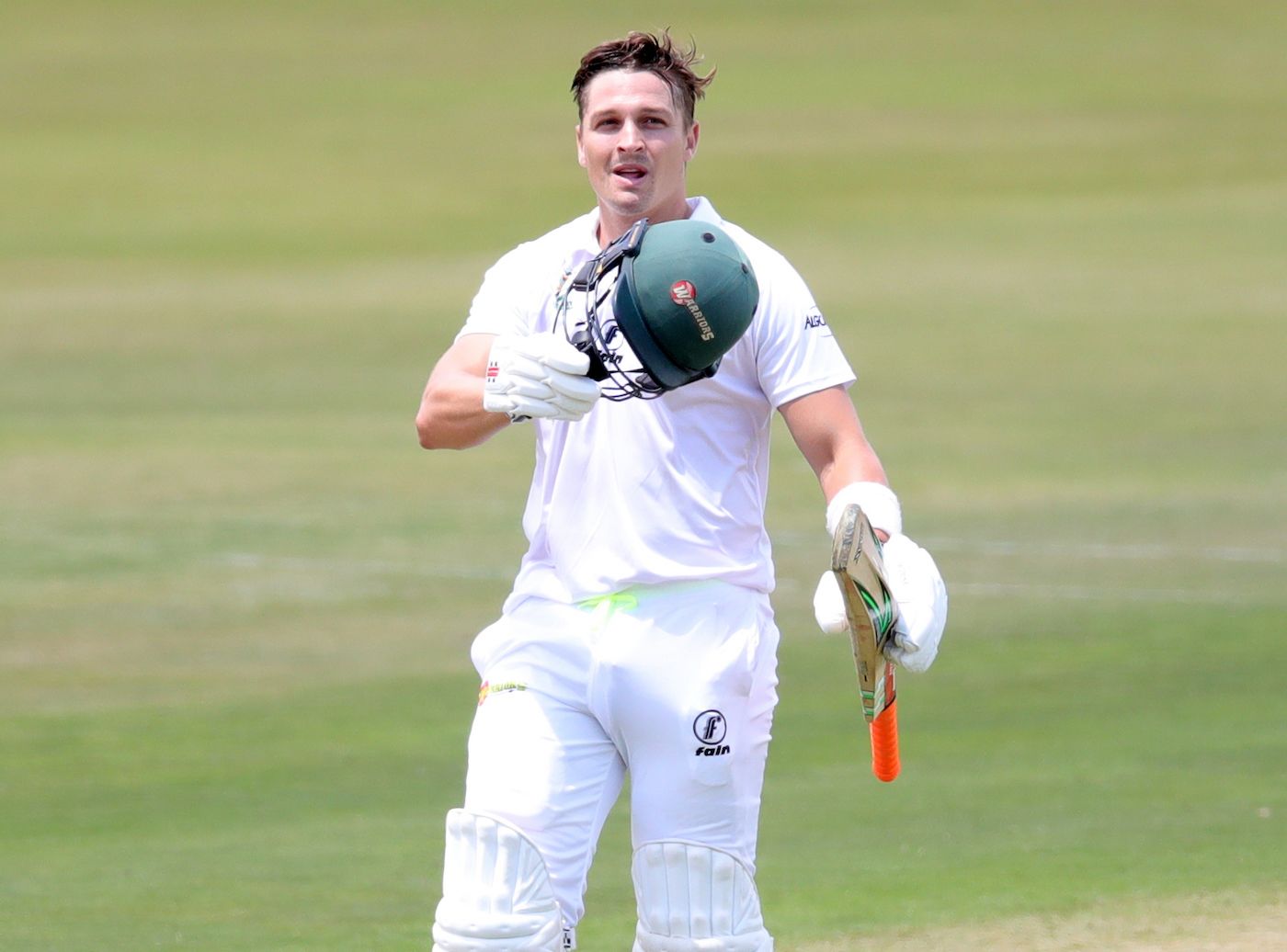 Edward Moore brings up his century