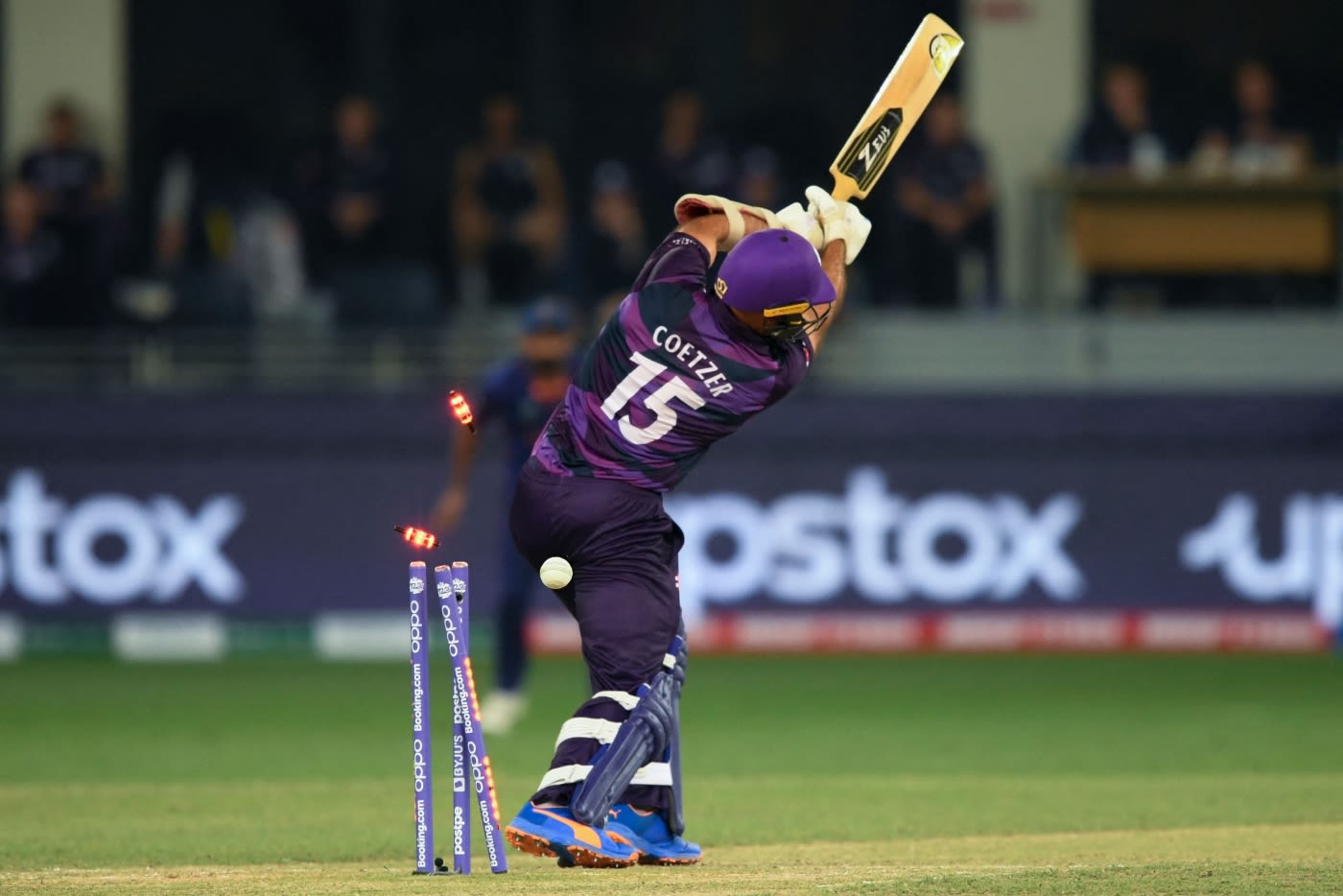 Kyle Coetzer was bowled cheaply by Jasprit Bumrah