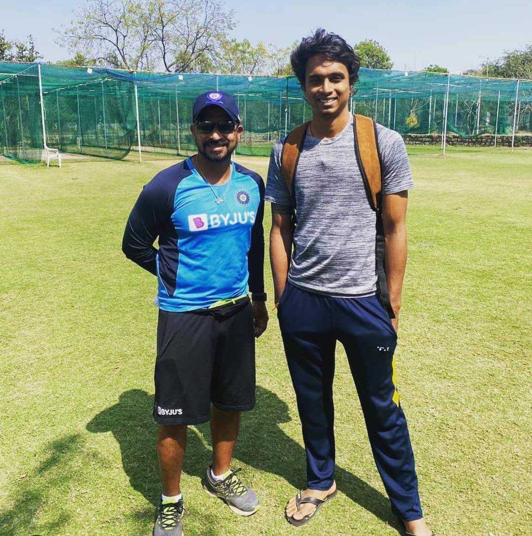 CV Milind poses with his coach T Dilip
