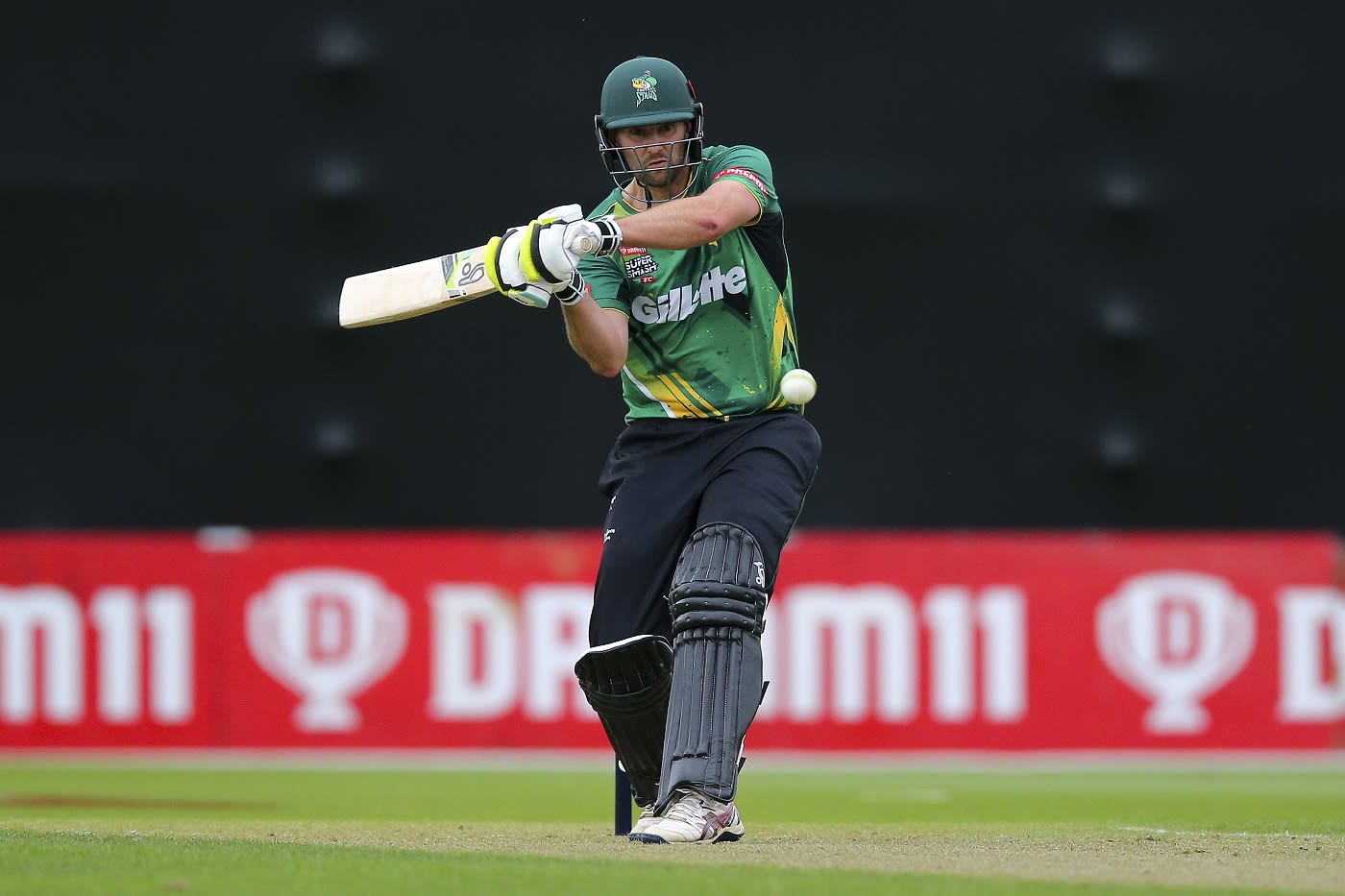Tom Bruce shapes to play a short ball