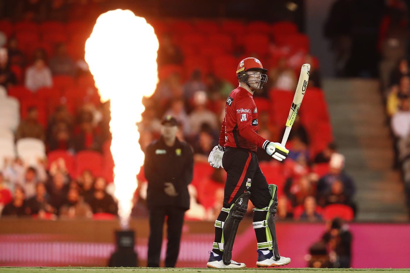 Mackenzie Harvey celebrates his fifty