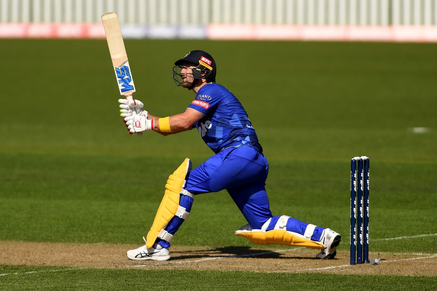 Neil Broom goes on the attack during his 53-ball 62