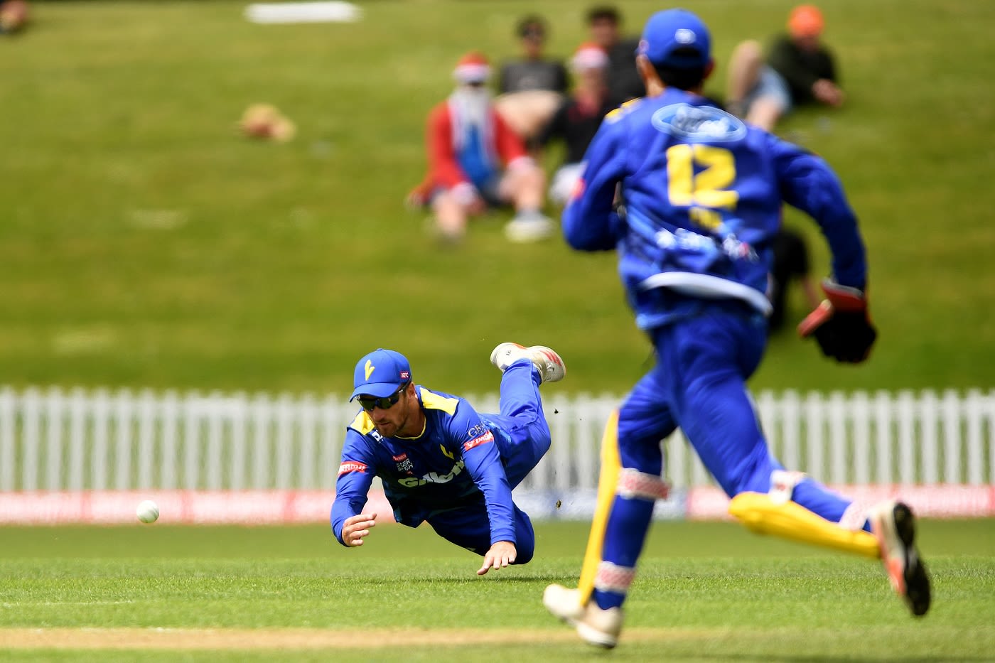 Neil Broom makes a diving effort