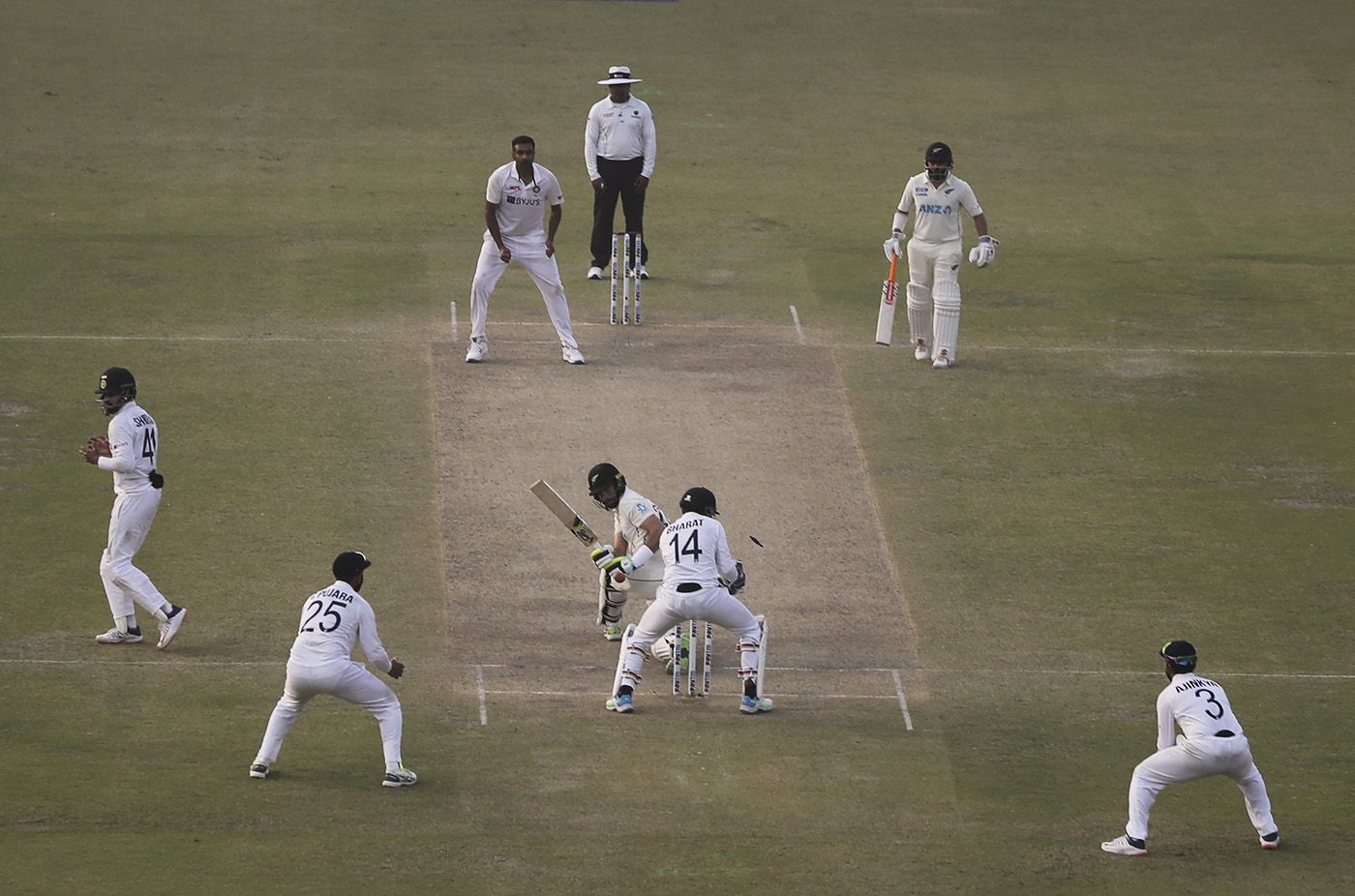 R Ashwin bowls Will Somerville