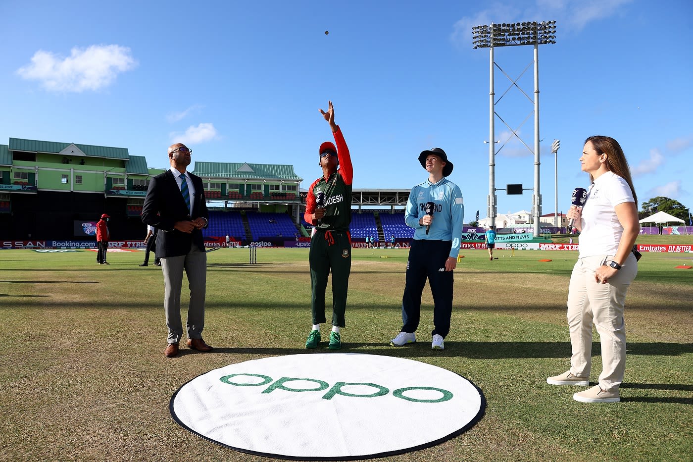 Rakibul Hasan and Tom Prest at the toss