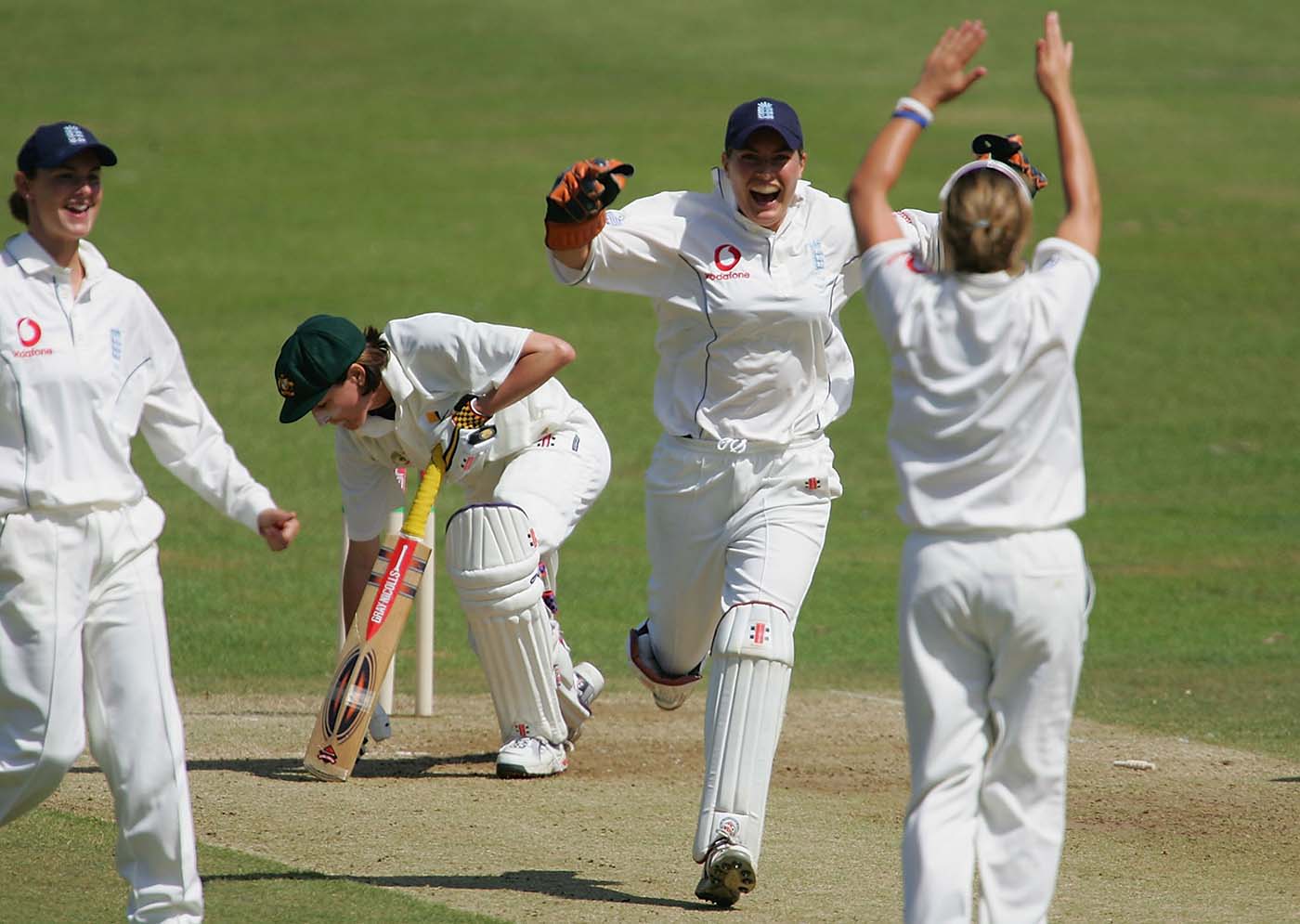 Lisa Keightley is stumped by keeper Jane Smit off the bowling of Clare Connor