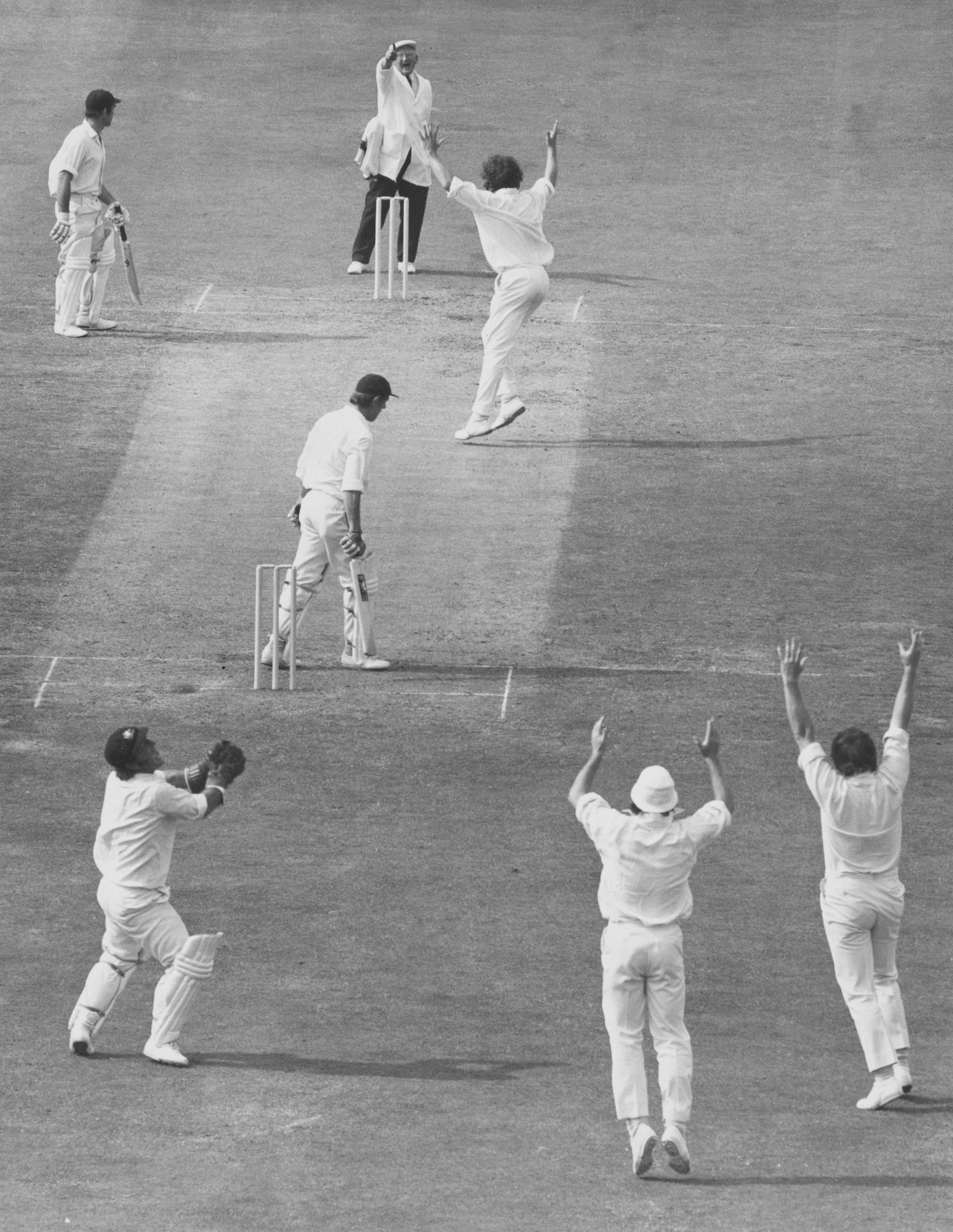 Brian Luckhurst is dismissed off the bowling of Dennis Lillee