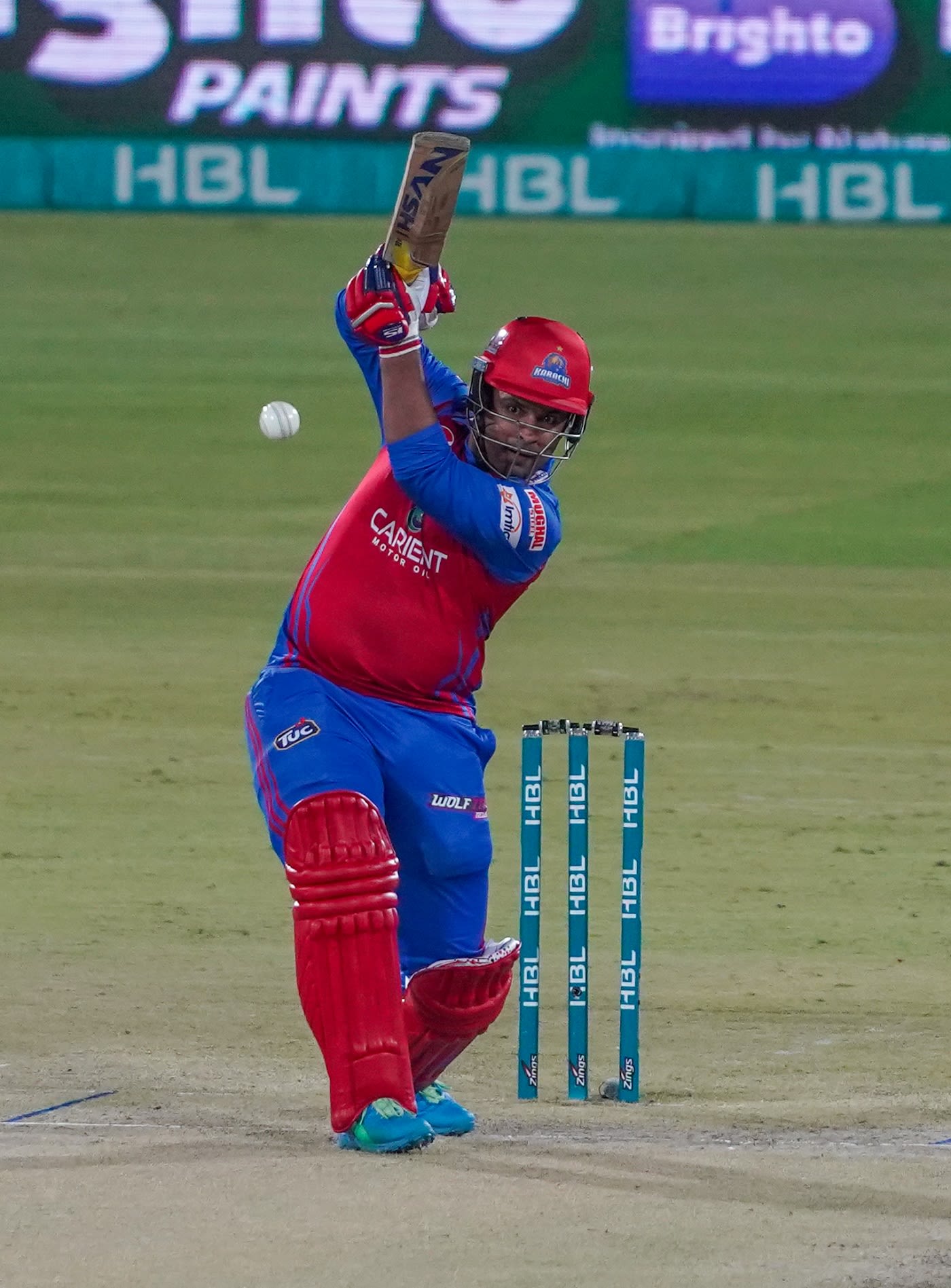 Sharjeel Khan punches down the ground