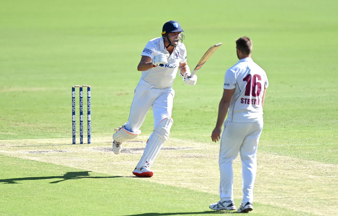 Harry Conway celebrates the winning runs