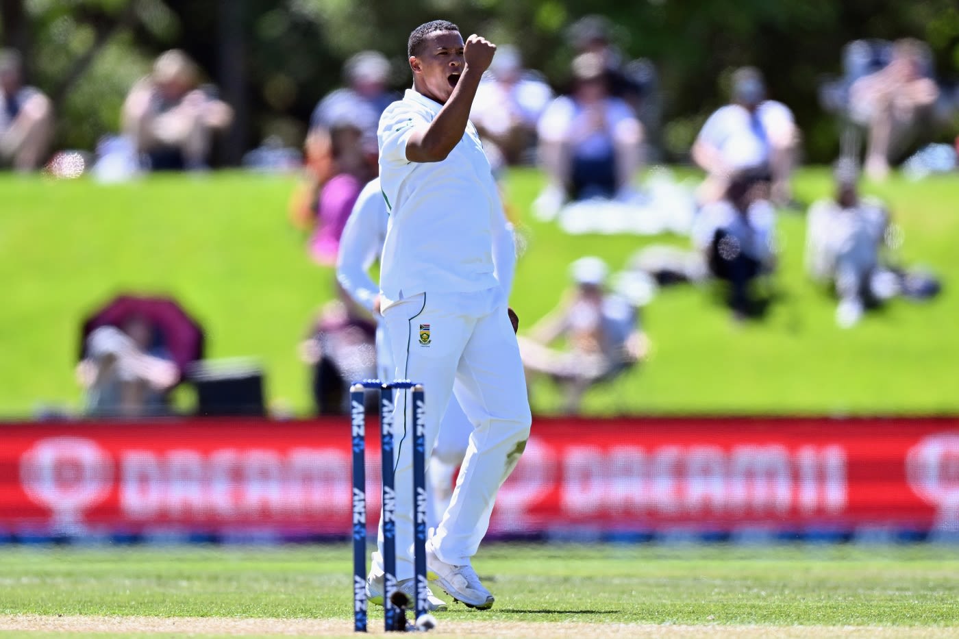 Glenton Stuurman celebrates a wicket