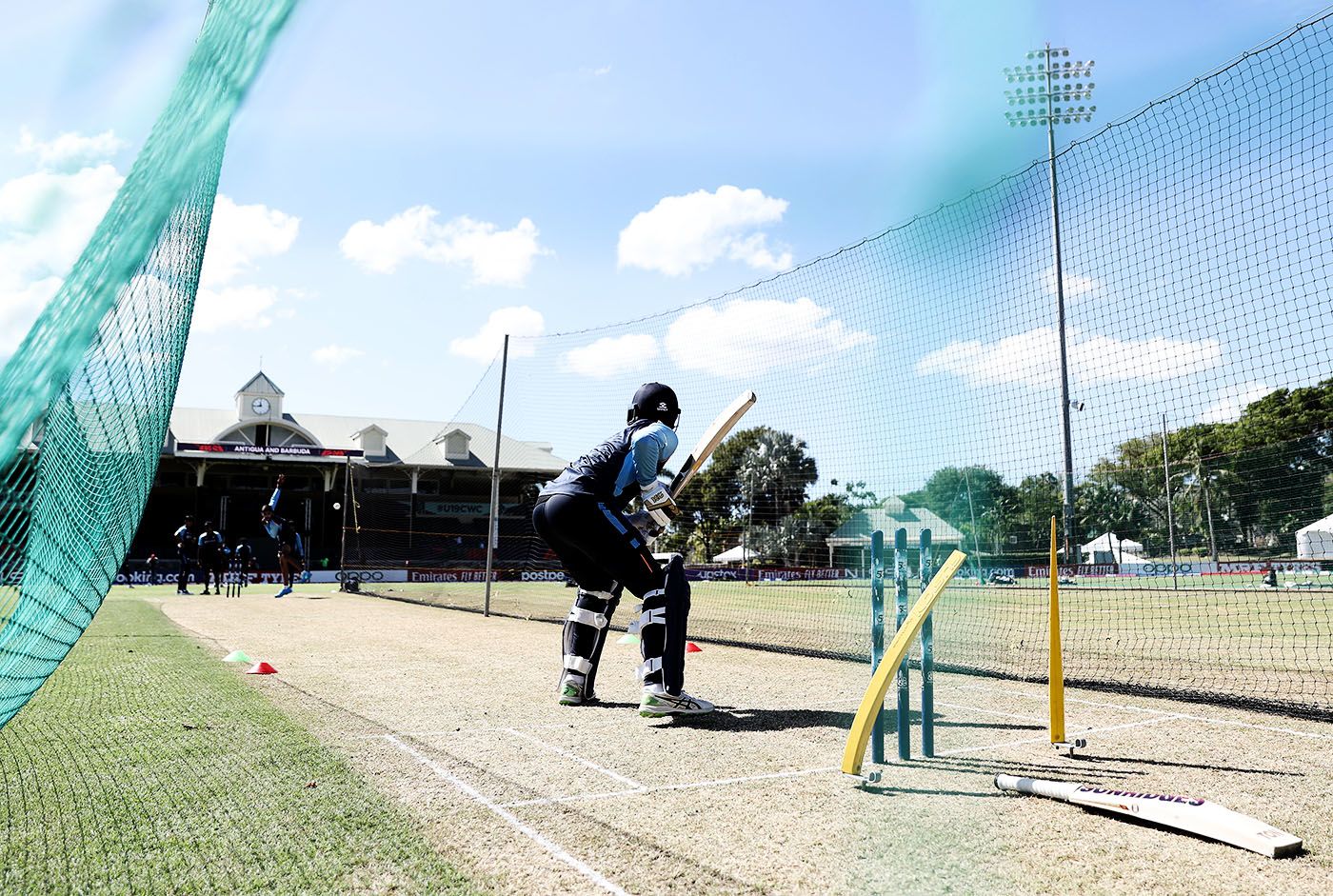 Dinesh Bana bats in the nets