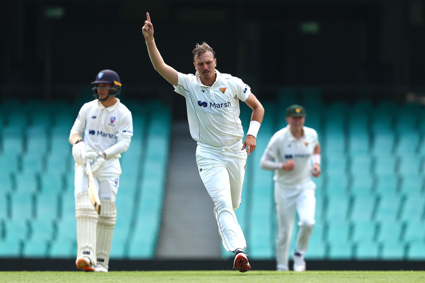 Sam Rainbird takes off in celebration