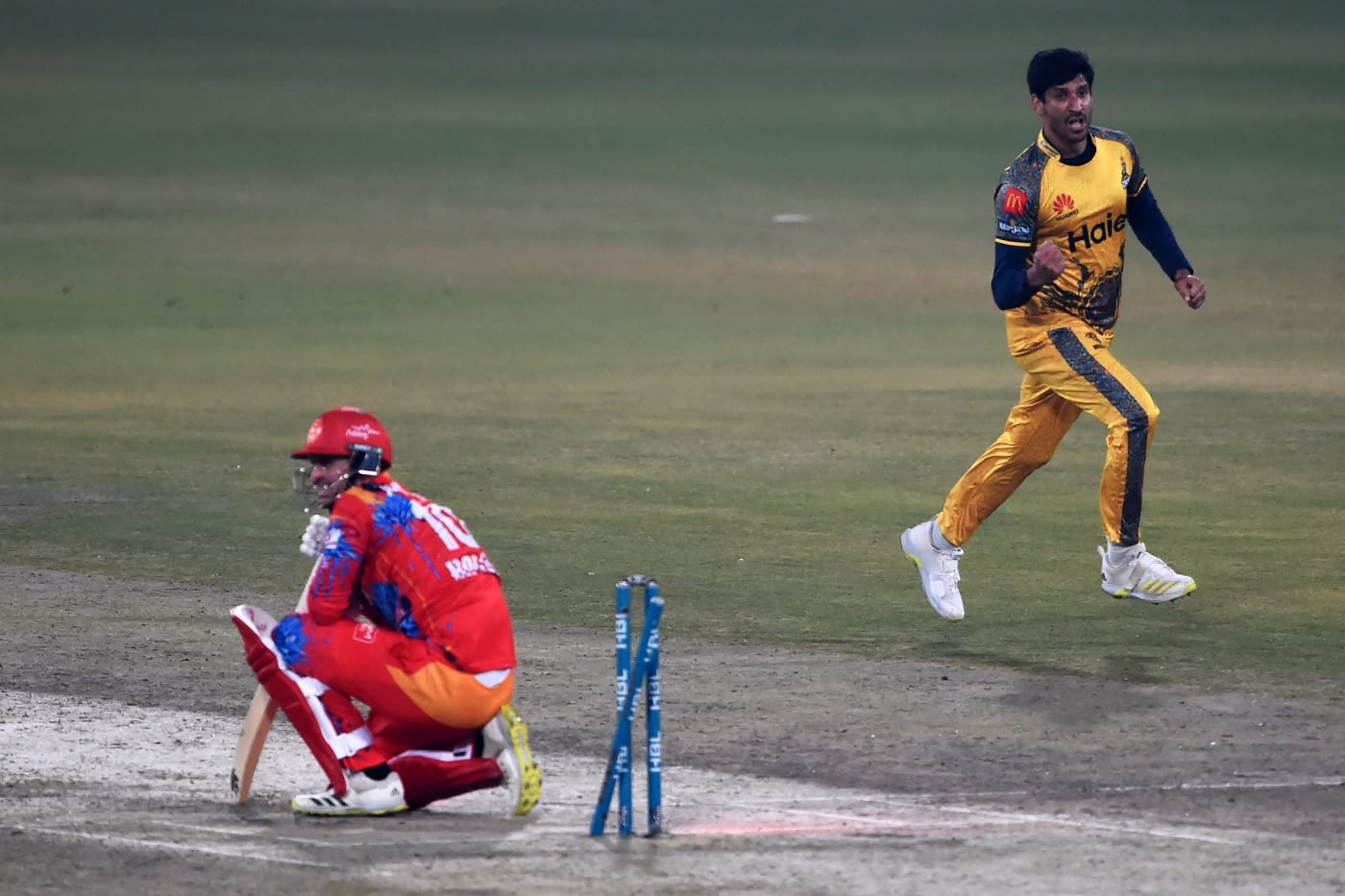 Salman Irshad is thrilled after knocking over Alex Hales
