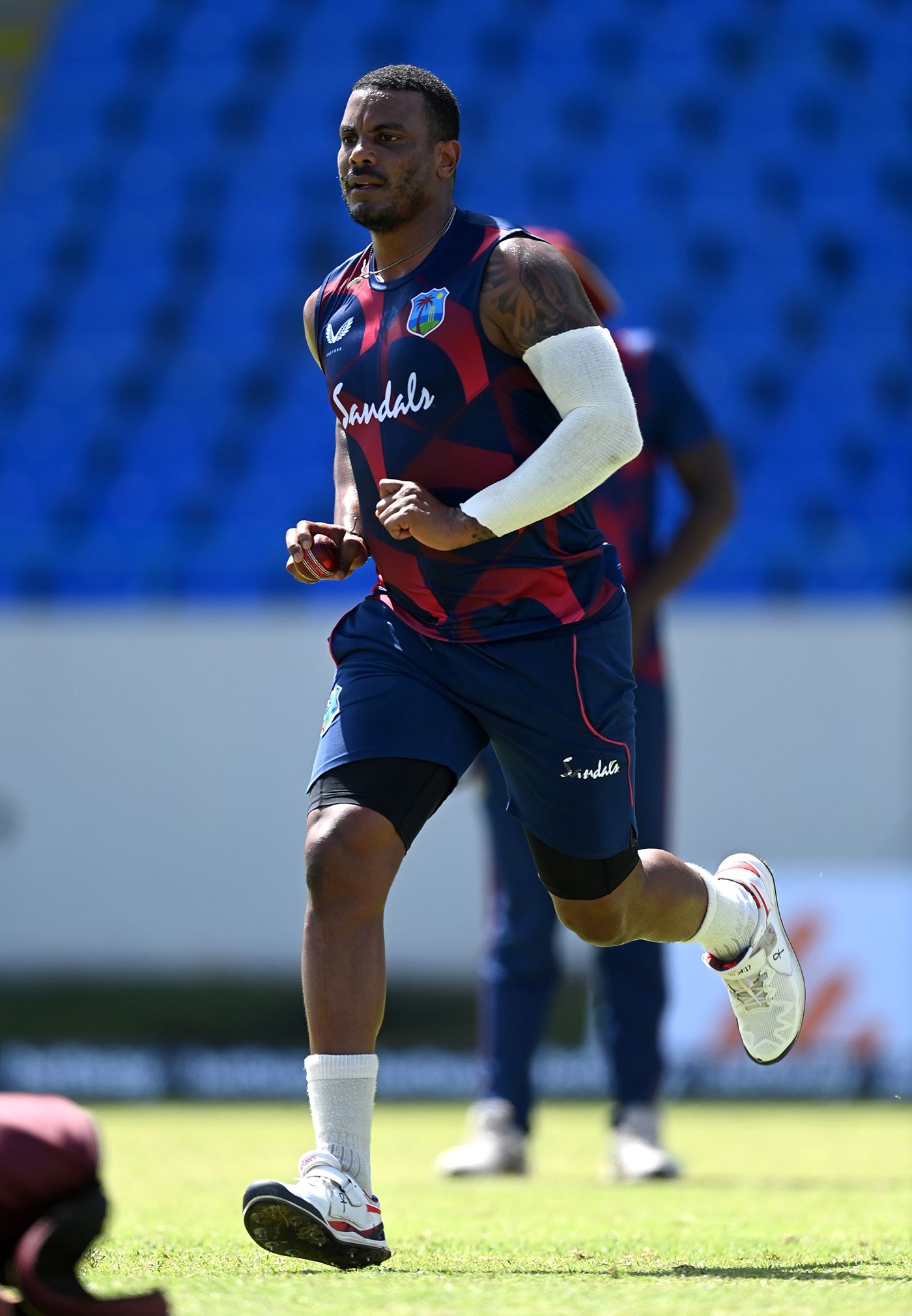 Shannon Gabriel trained with the Test squad as continued his rehab after injury