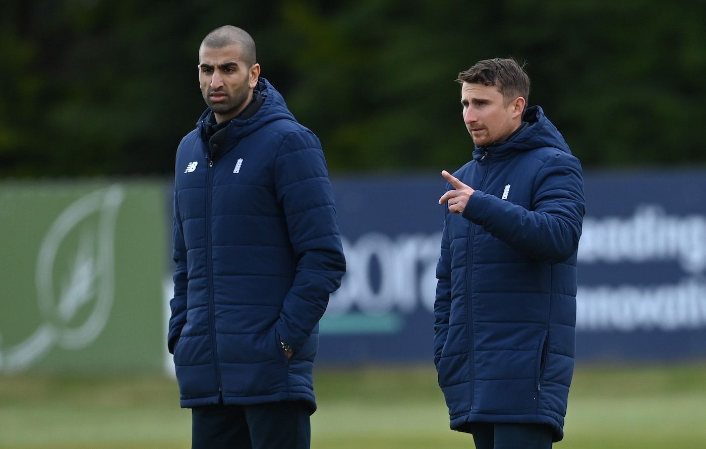 England men's performance director Mo Bobat and chief scout James Taylor