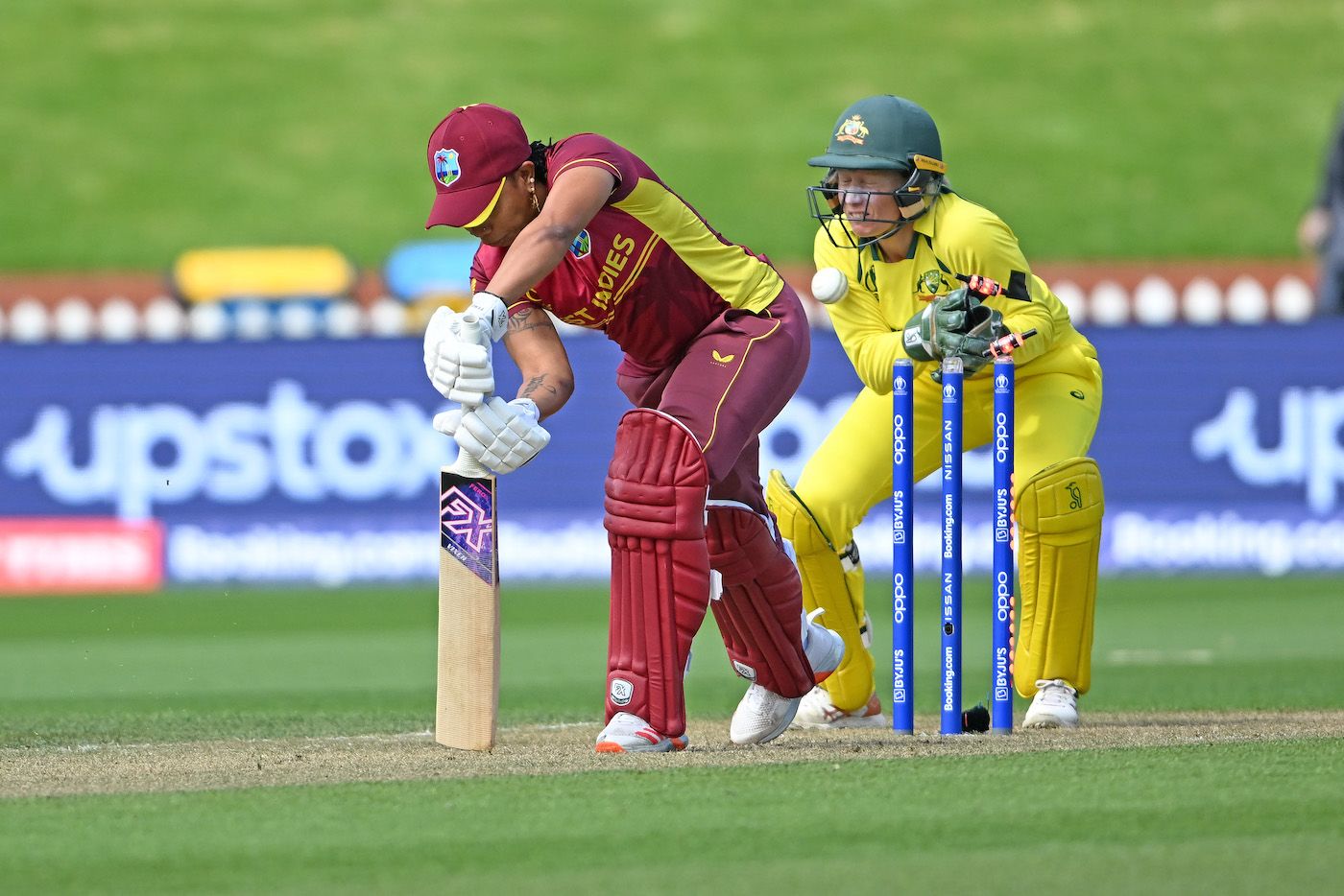 Chedean Nation was bowled after the ball whizzed past her outside edge