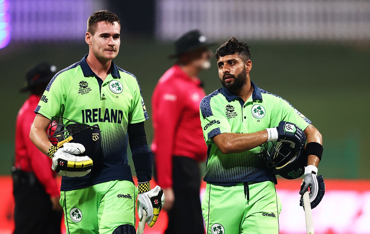 Josh Little and Simi Singh walks back after the match