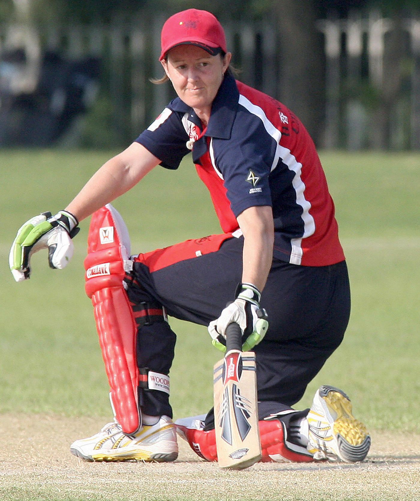 Natasha Miles looks back after playing a stroke against Pakistan