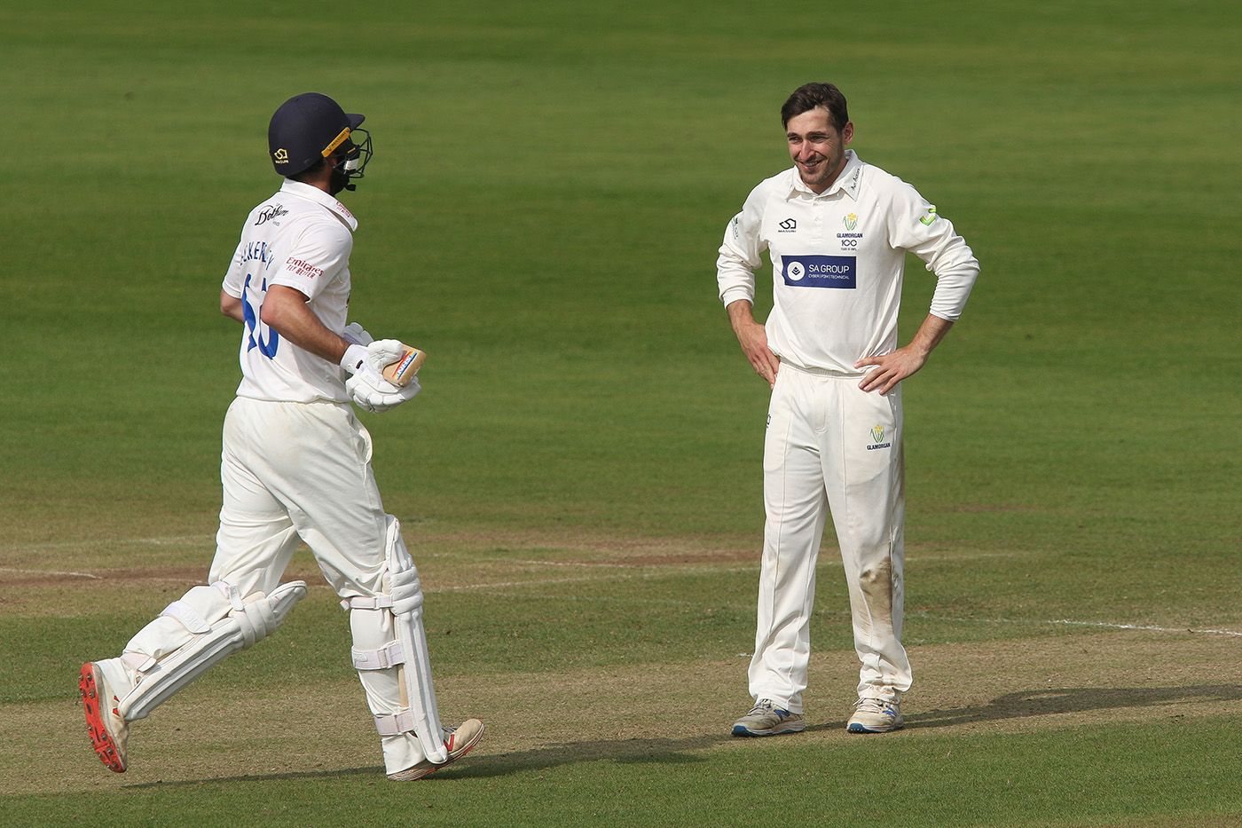 Andrew Salter shares a smile with Ned Eckersley