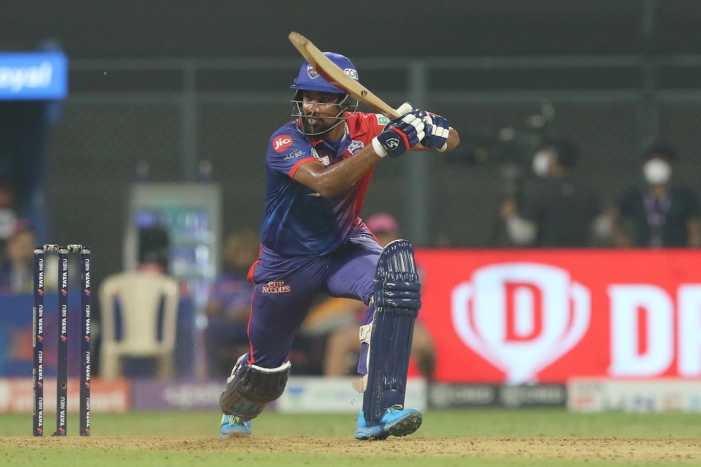 Lalit Yadav strikes one a through the off side