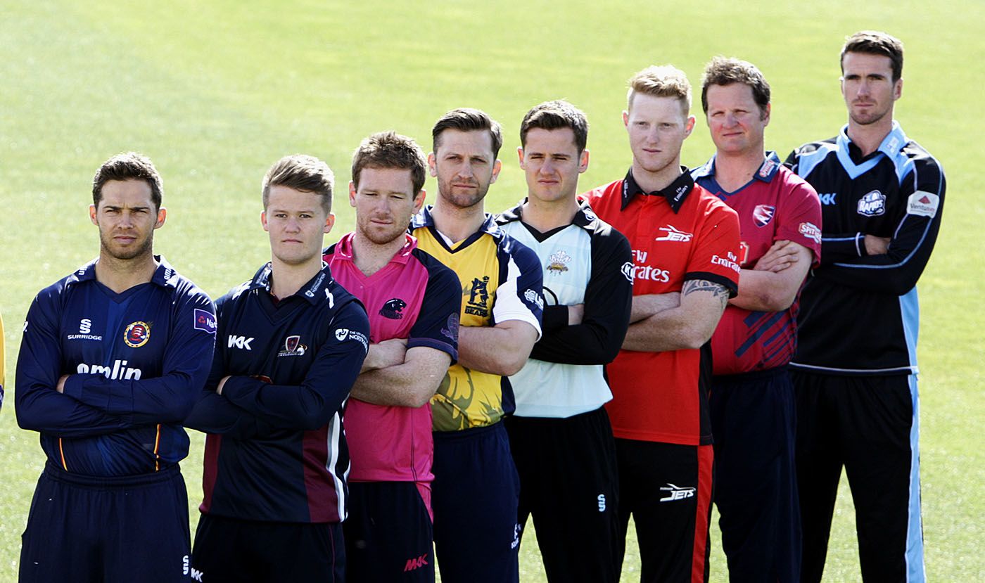Players from eight counties at the launch day for the NatWest T20 Blast
