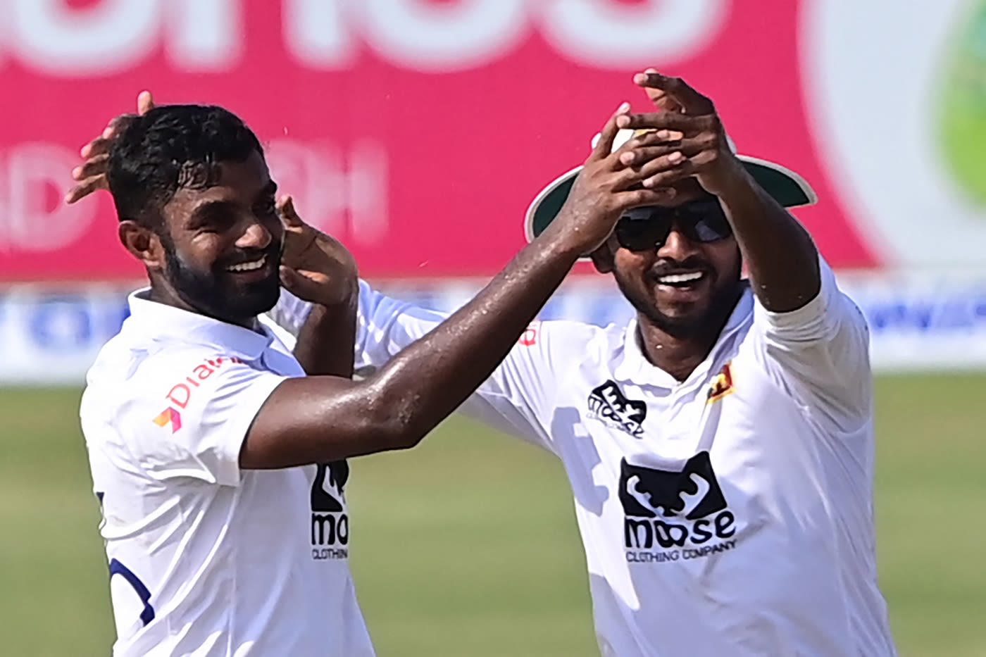 Lasith Embuldeniya celebrates after getting rid of Mushfiqur Rahim