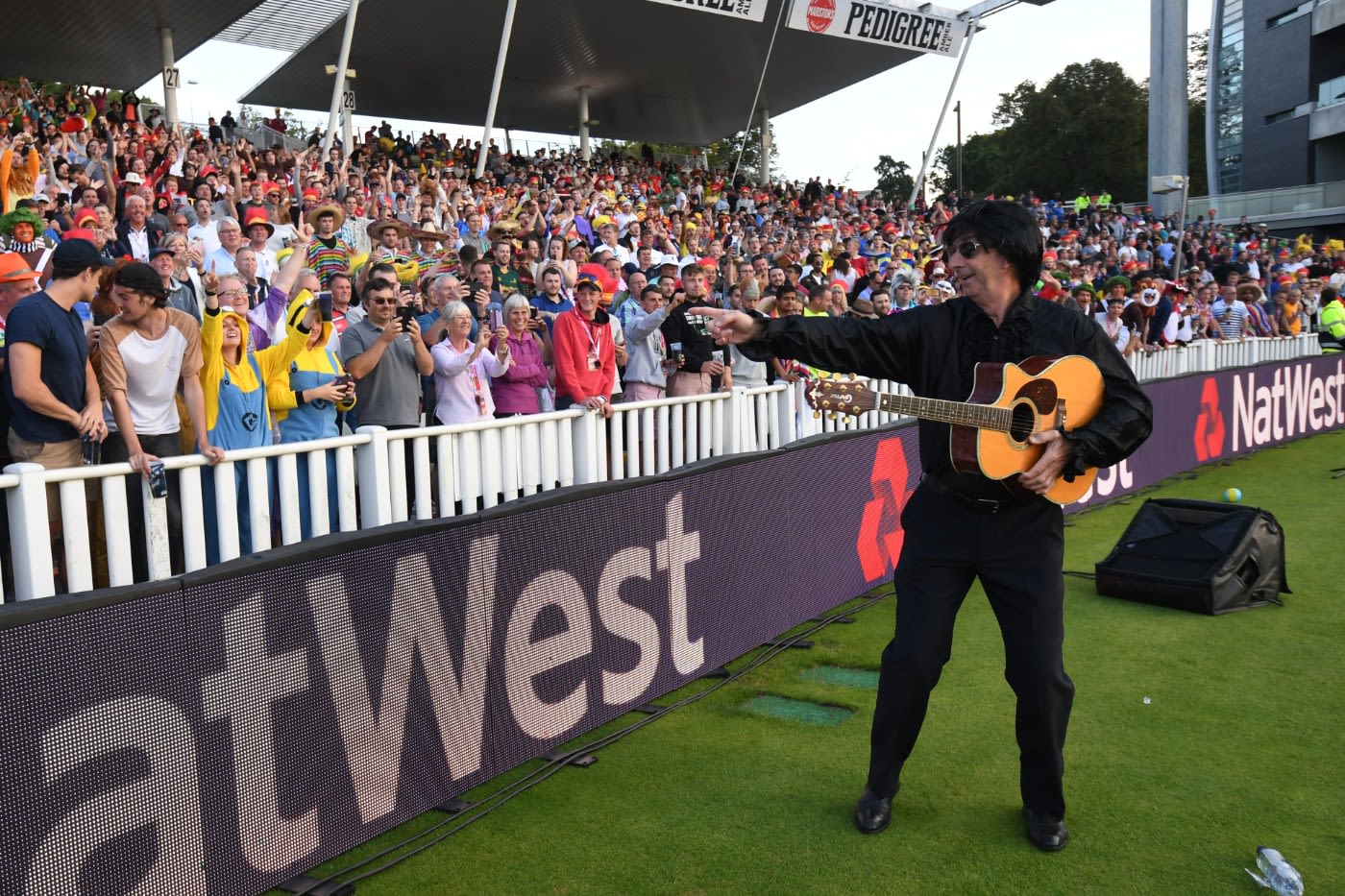 David Lloyd performs as Johnny Cash during T20 Finals Day at Edgbaston in 2017