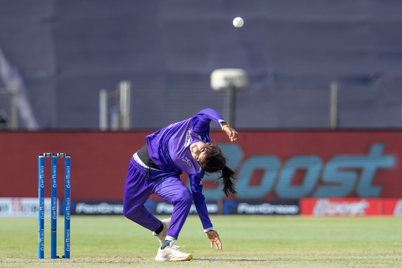 Maya Sonawane brought with her a curious bowling action, but proved expensive