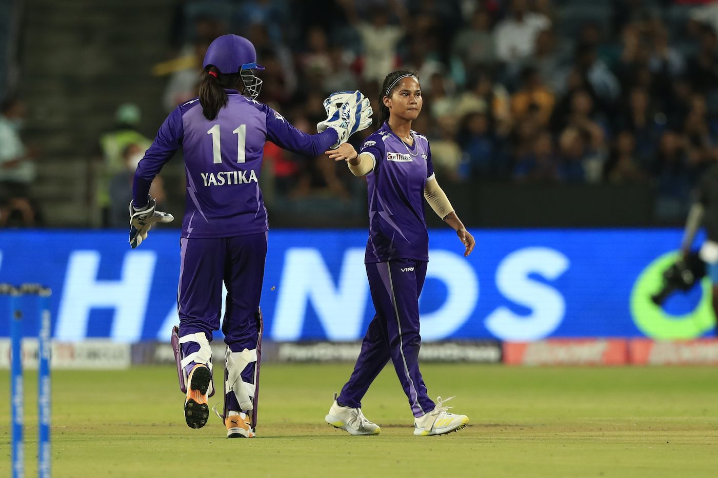 Simran Bahadur celebrates last-ball wicket in the Finals