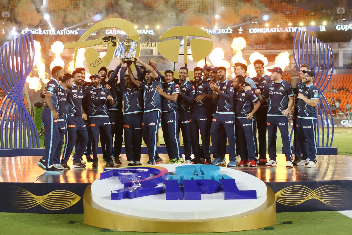 Gujarat Titans celebrate their title triumph