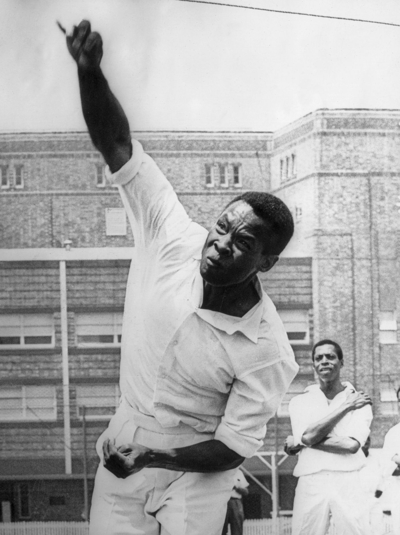 David Holford practices his bowling for West Indies' tour to Australia in 1968