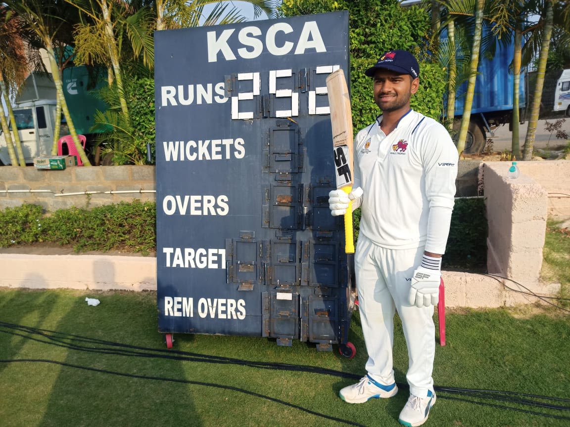 Mumbai's Suved Parkar and the final score he finished on in the Ranji Trophy quarter-final