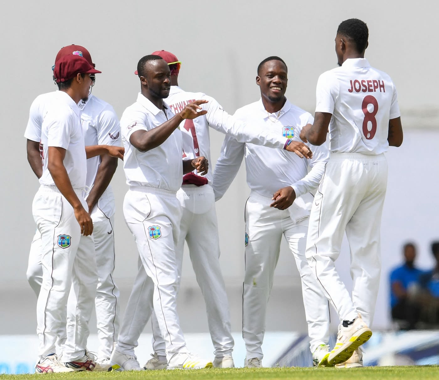 Kemar Roach picked up two wickets while Alzarri Joseph had three to show