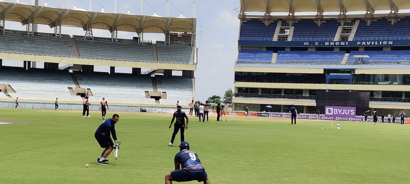 Jamshedpur Jugglers coach Ishank Jaggi during the warmup session