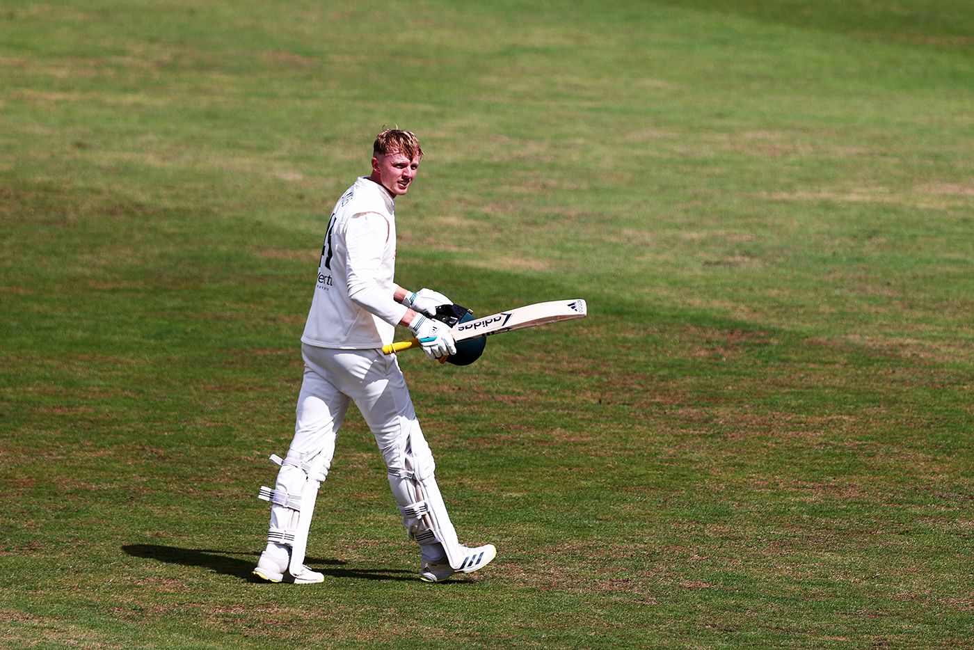 Lyndon James walks off after making a career-best 155