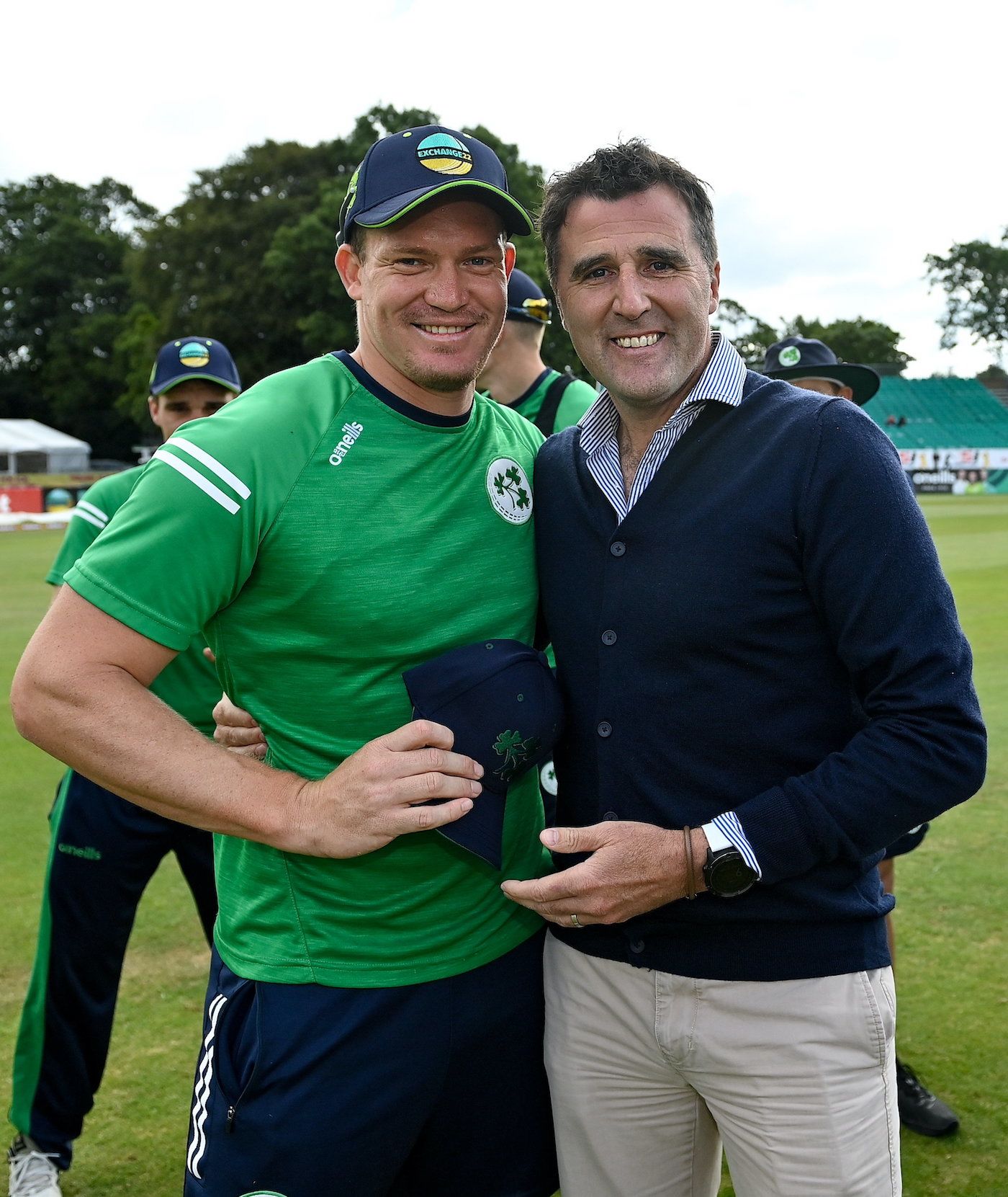 Graham Hume receives his maiden cap by former Ireland cricketer Kyle McCallan