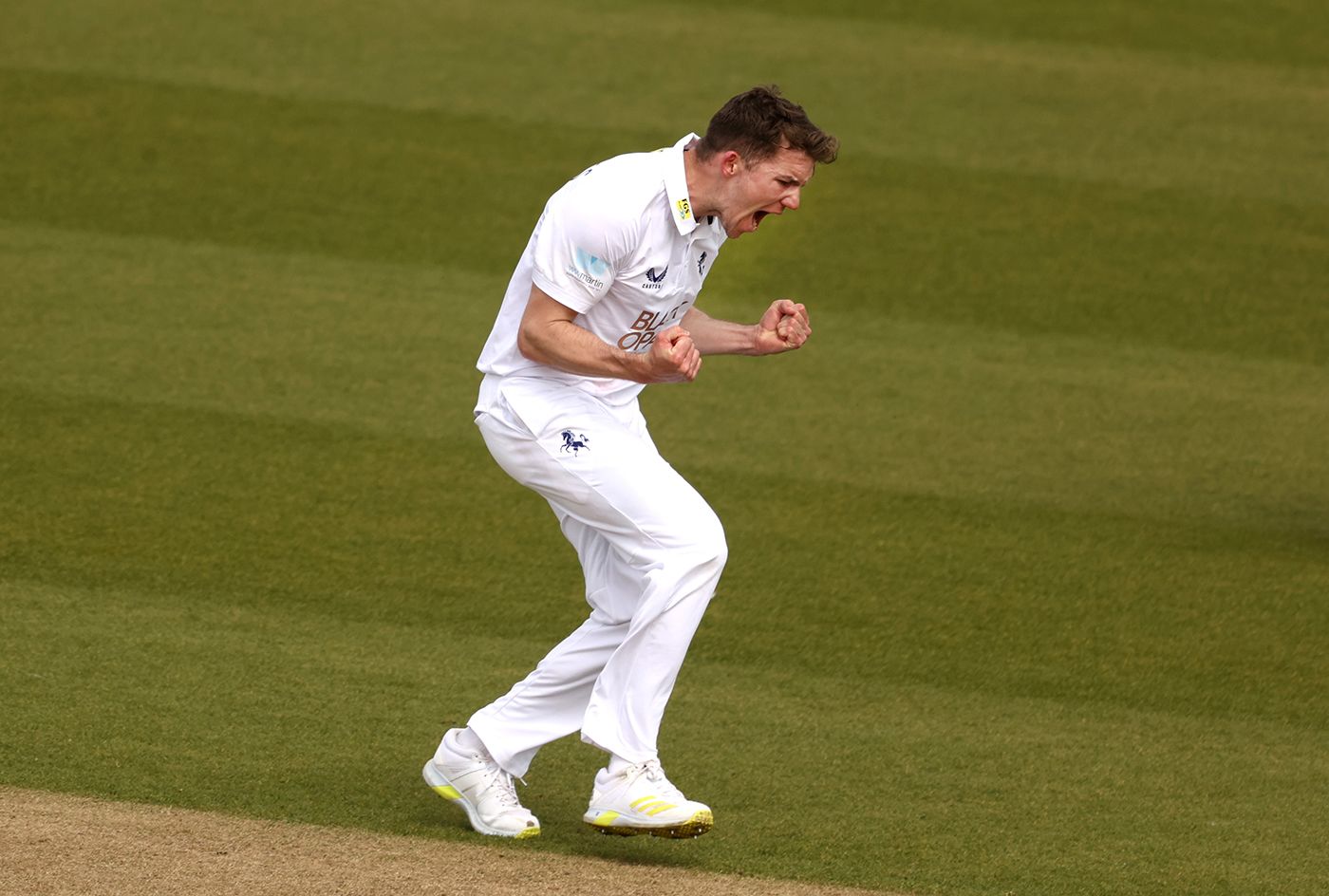 Matt Milnes roars in celebration