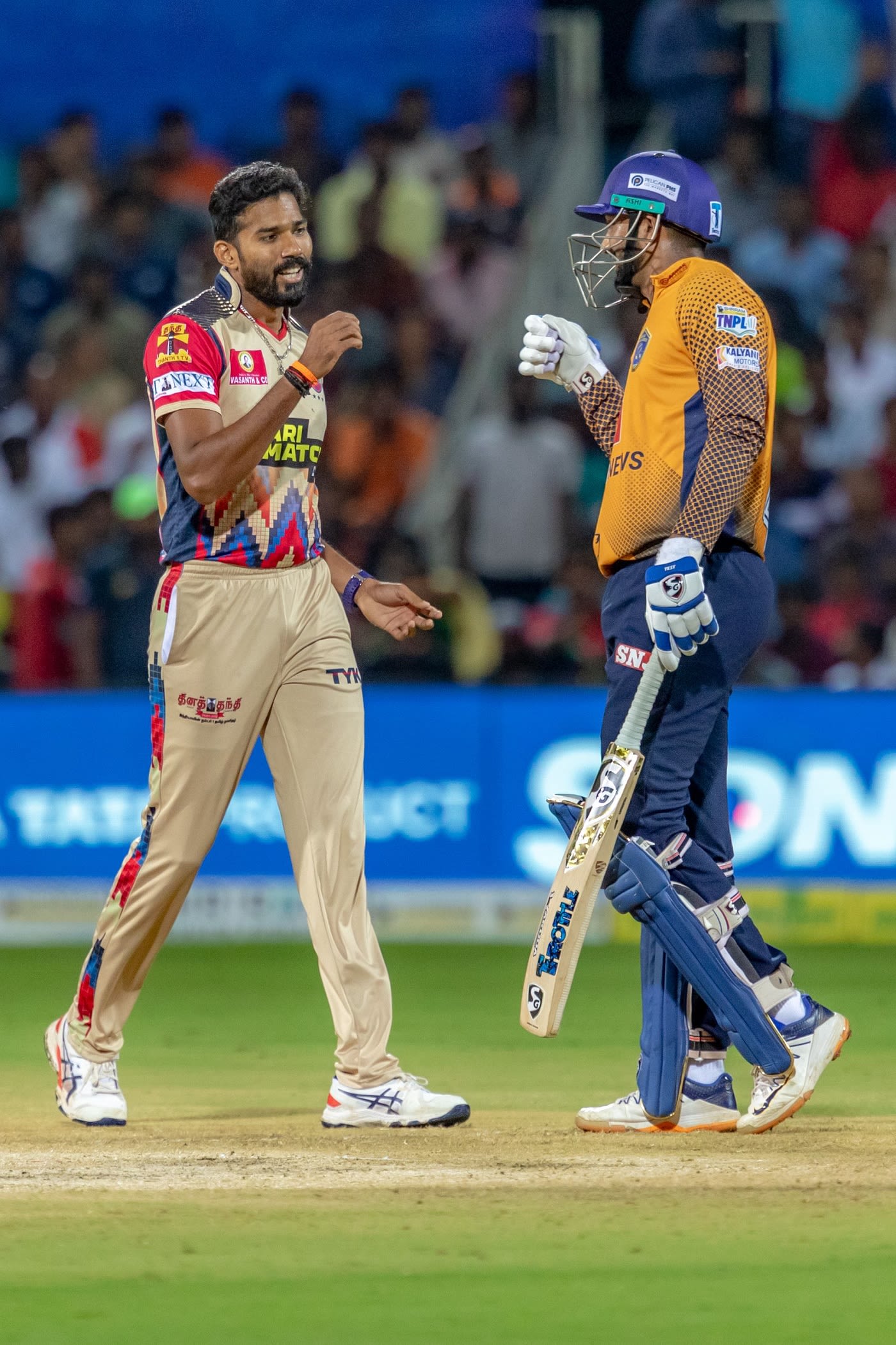 Sandeep Warrier and R Sanjay Yadav share a lighter moment