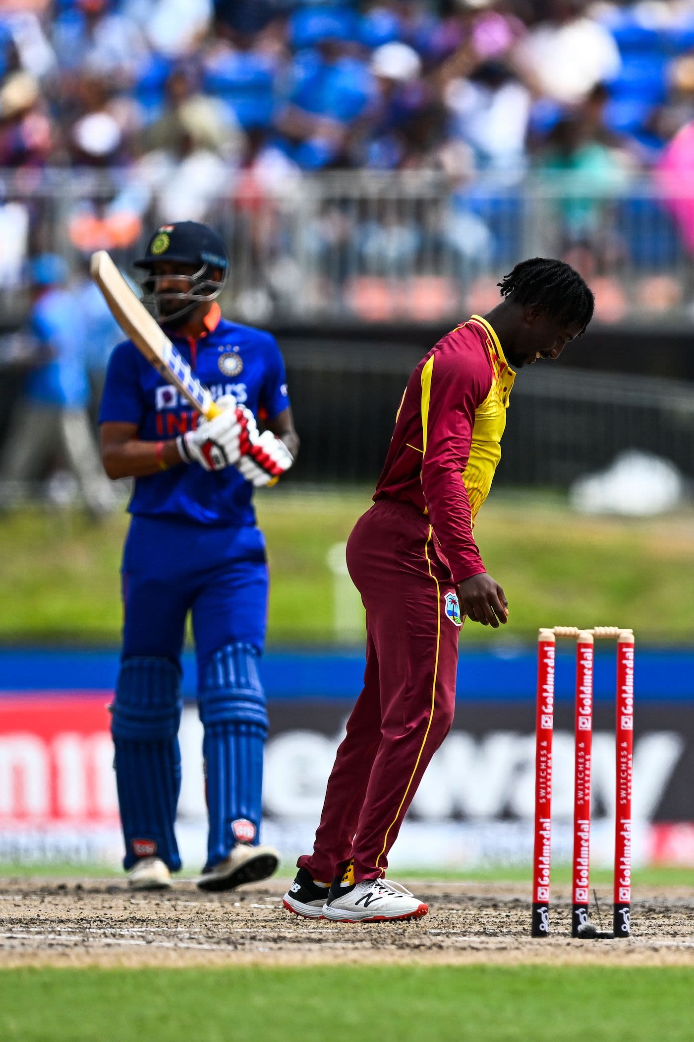 Hayden Walsh rejoices after removing Deepak Hooda