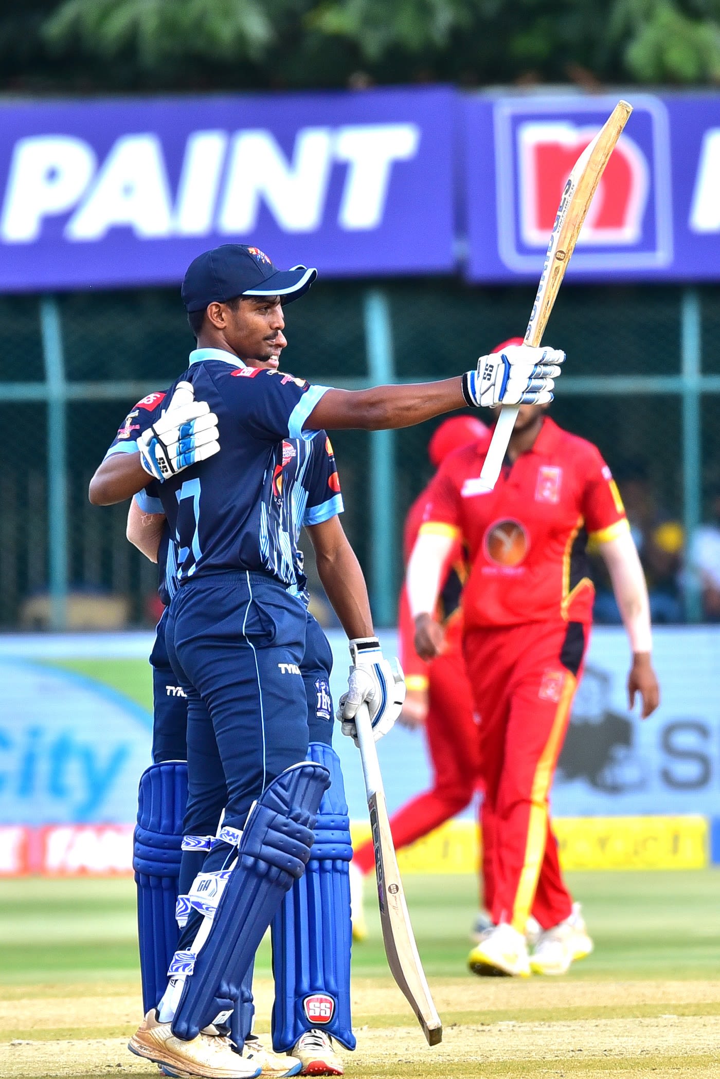 LR Chethan celebrates his fifty