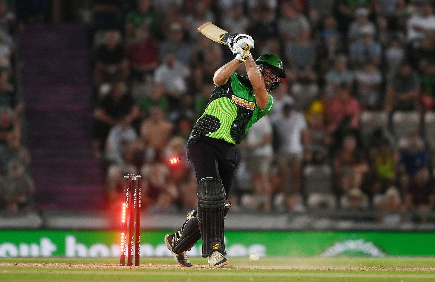 Ross Whiteley is bowled by Jordan Thompson