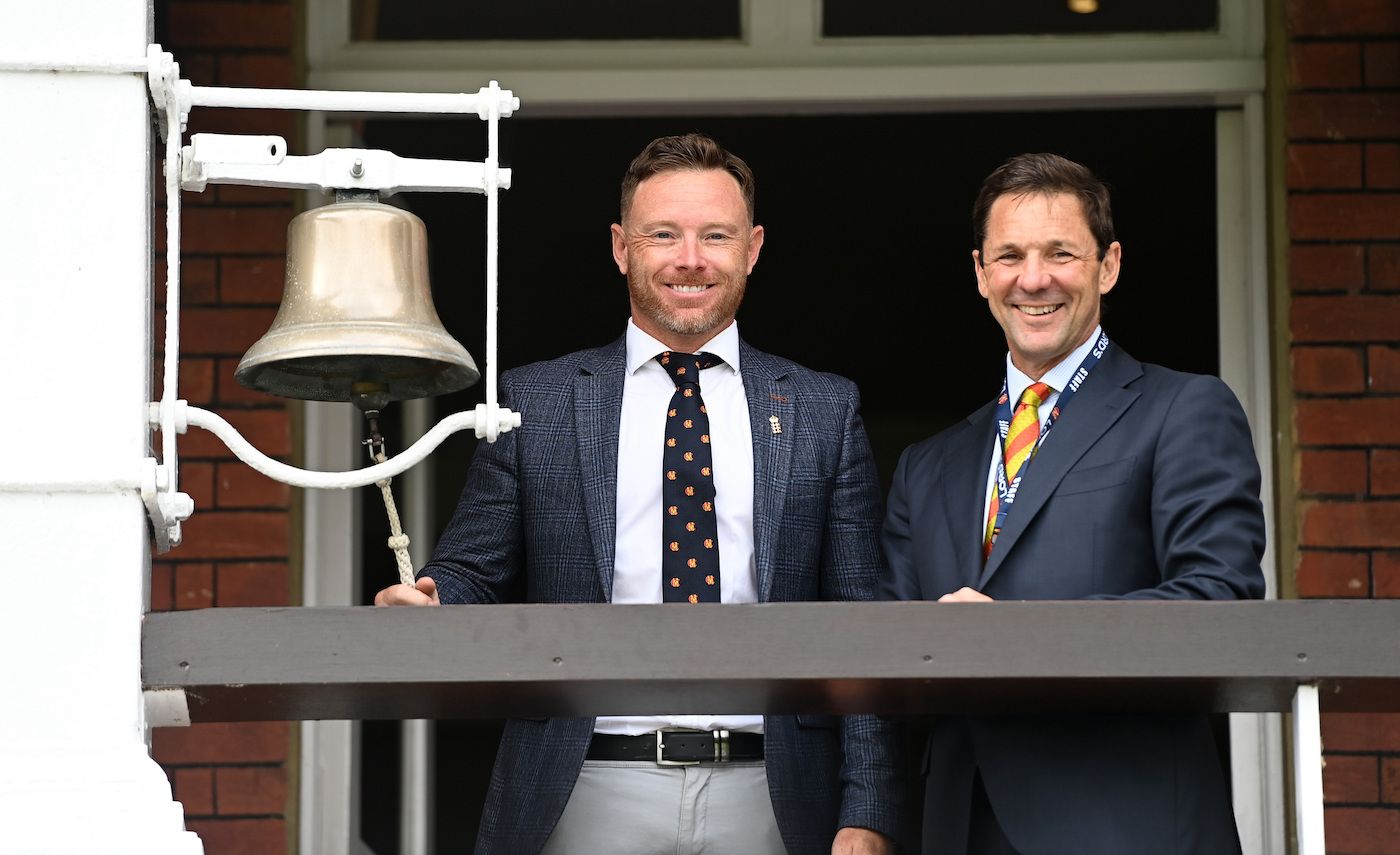 Ian Bell rings the bell at the start of the Lord's Test