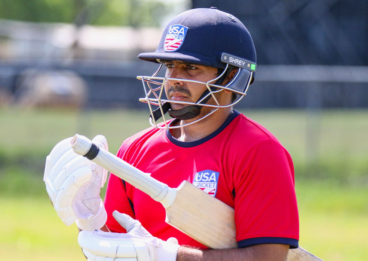 Rahul Jariwala walks out for a net session ahead of his debut series