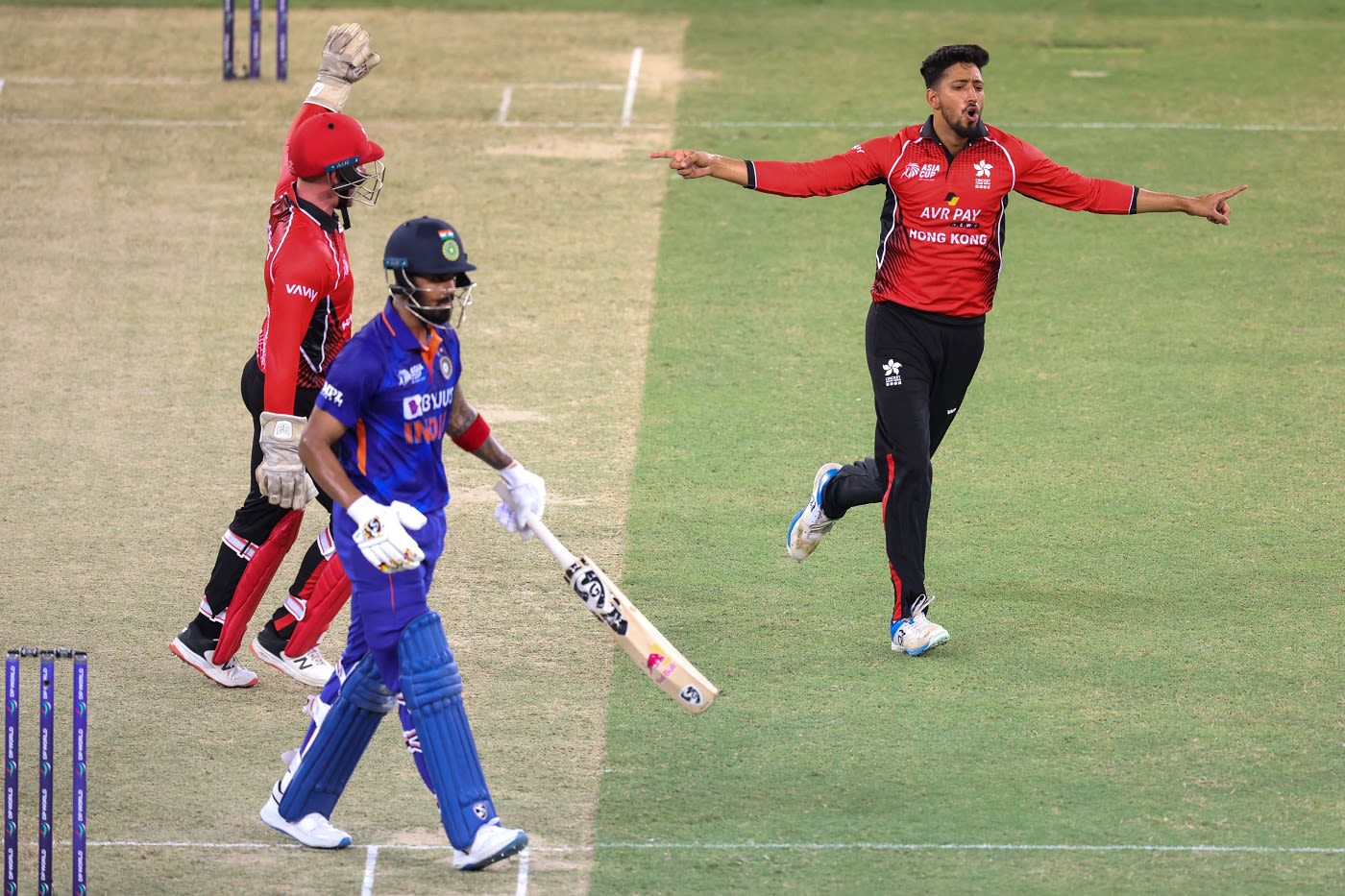 Mohammad Ghazanfar was rewarded with the wicket of KL Rahul, who fell for a scratchy 36
