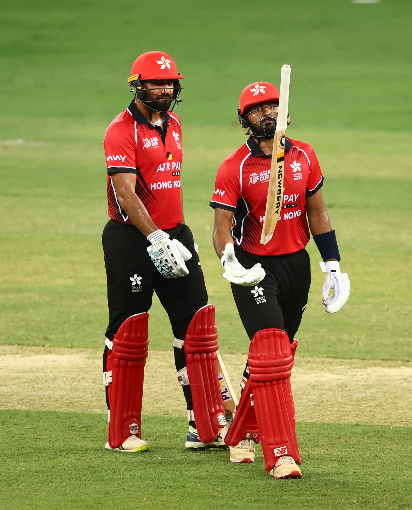 Nizakat Khan walks back dejectedly after he was run out for 10